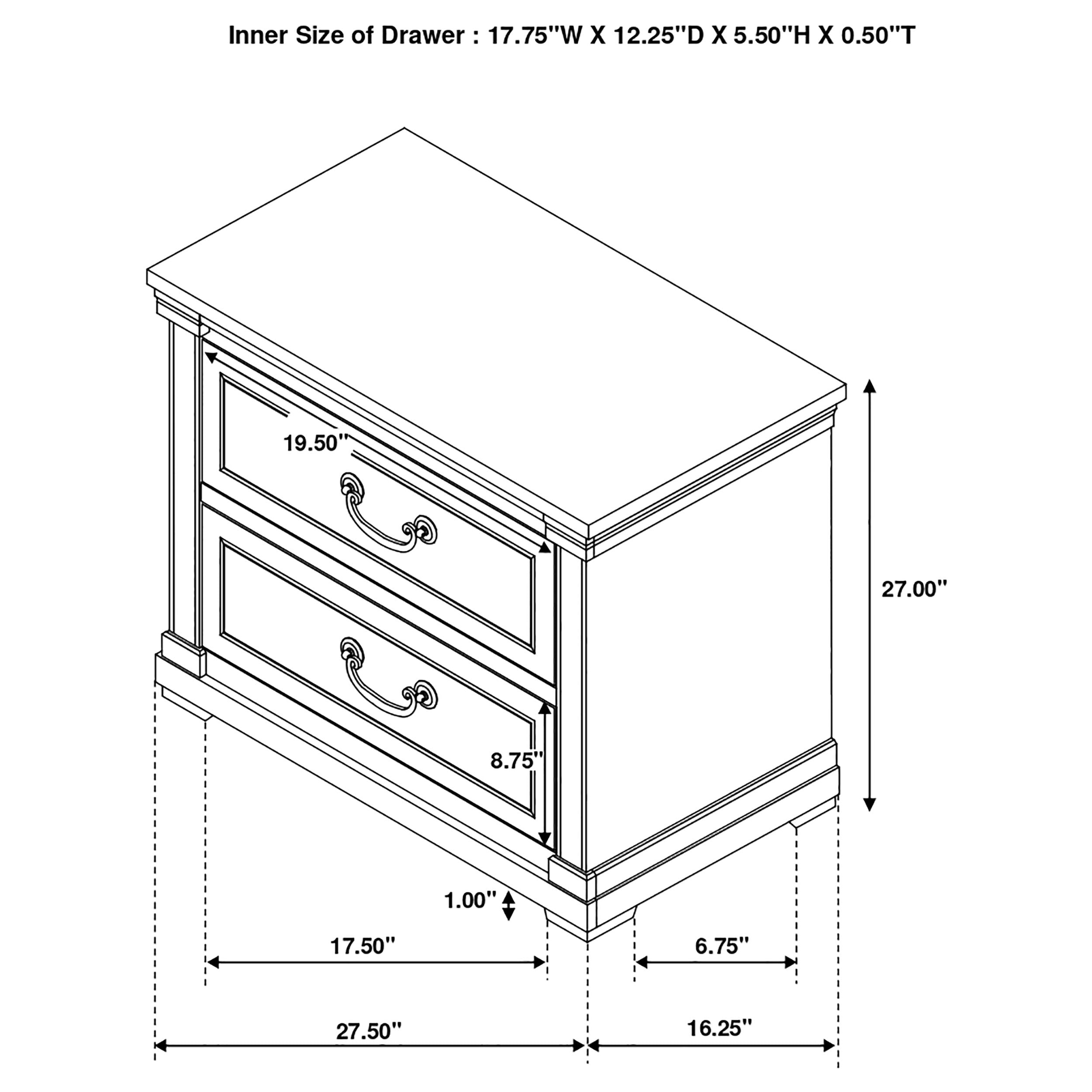 Hillcrest   Panel Bedroom Set White and Dark Rum