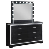 Cappola 6-drawer Dresser with Mirror Black