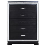 Cappola Rectangular 5-drawer Chest Silver and Black