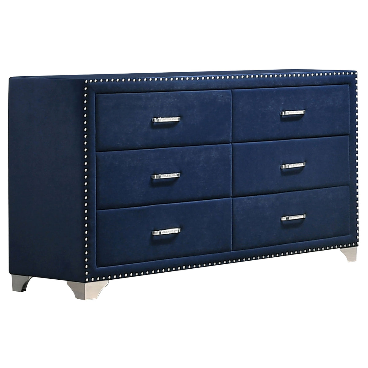 Melody 6-drawer Upholstered Dresser Grey
