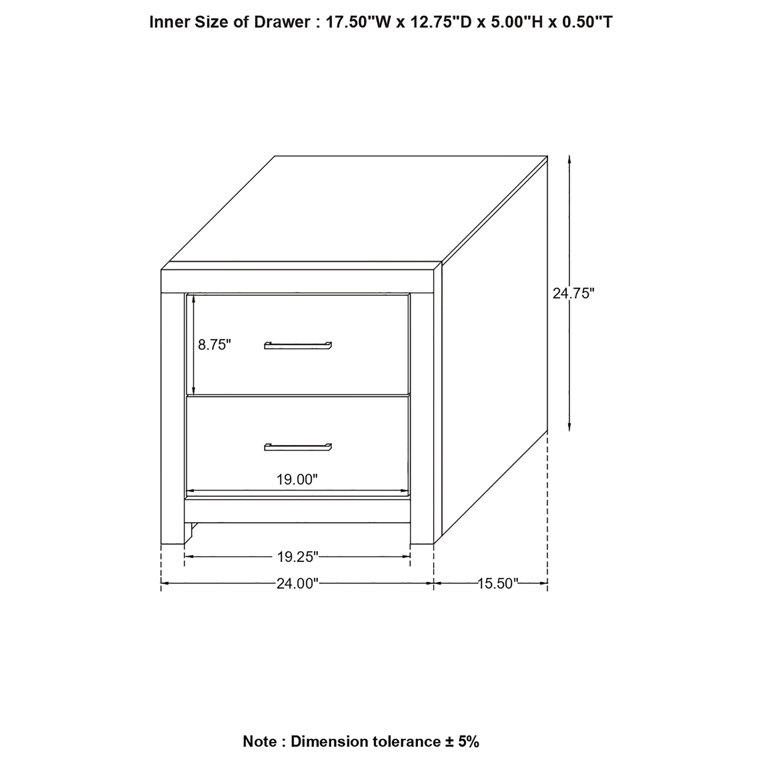 Dewcrest 2-drawer Nightstand Caramel and Licorice