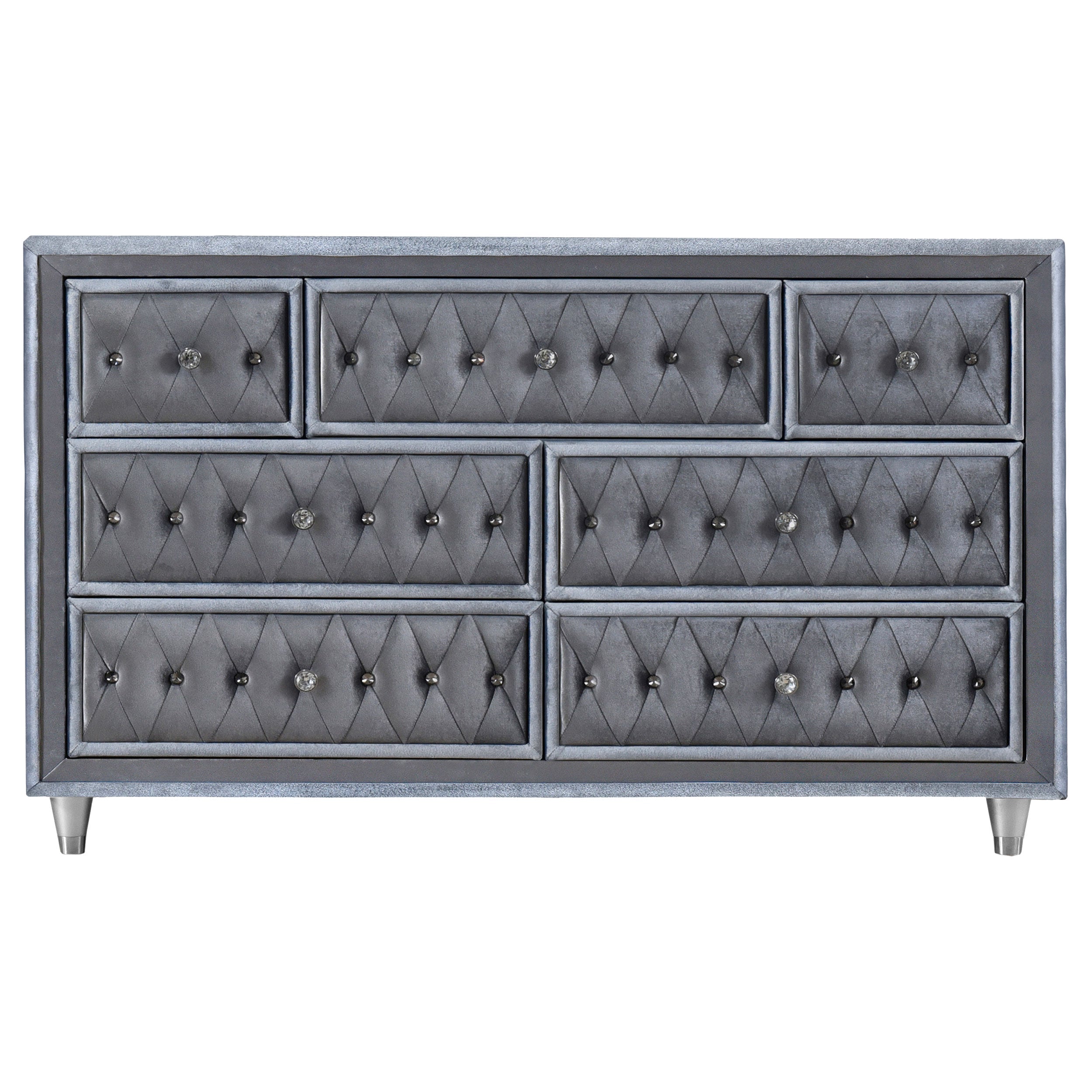 Antonella   Upholstered Tufted Bedroom Set Grey