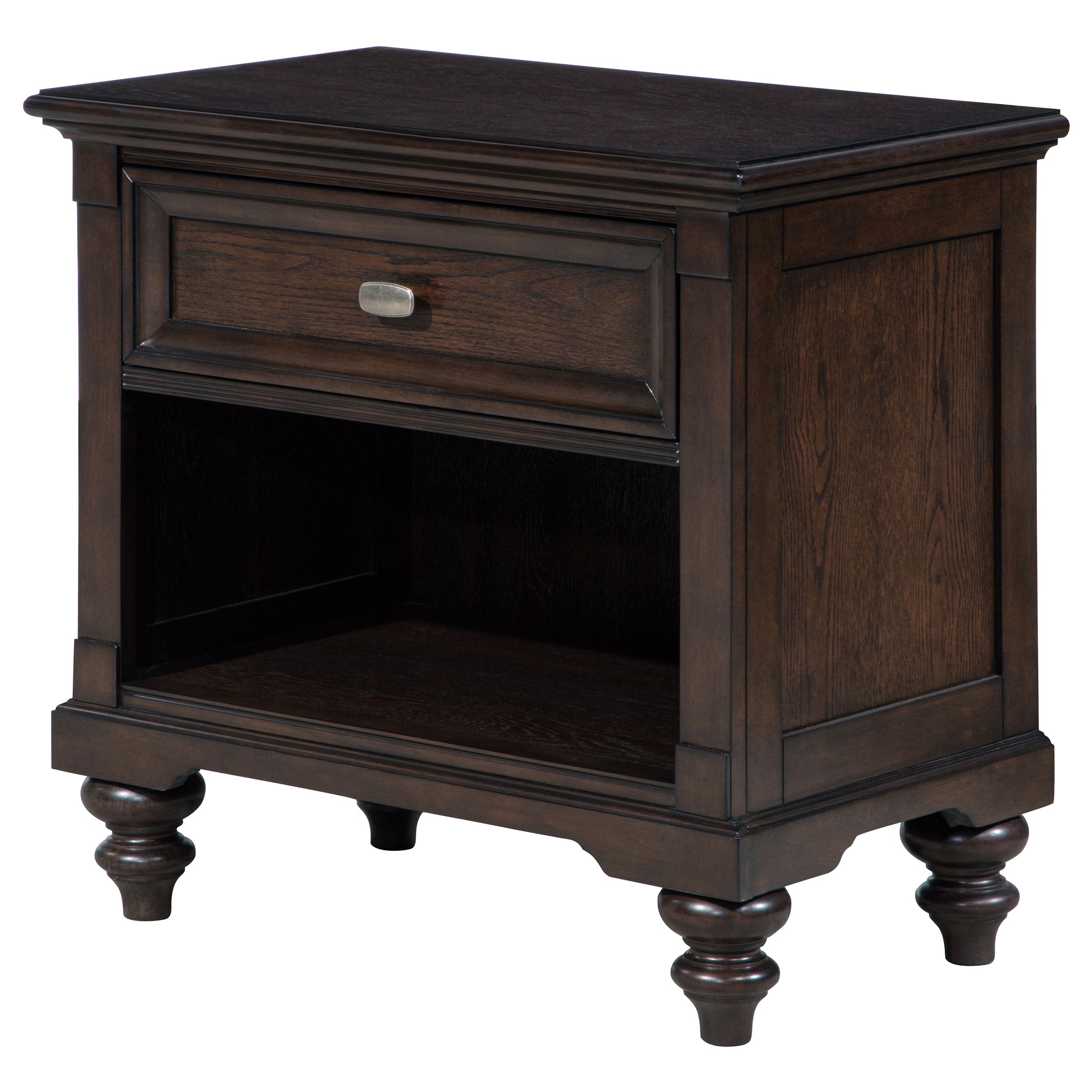 Andover 1-drawer Nightstand Bedside Table Dark Oak