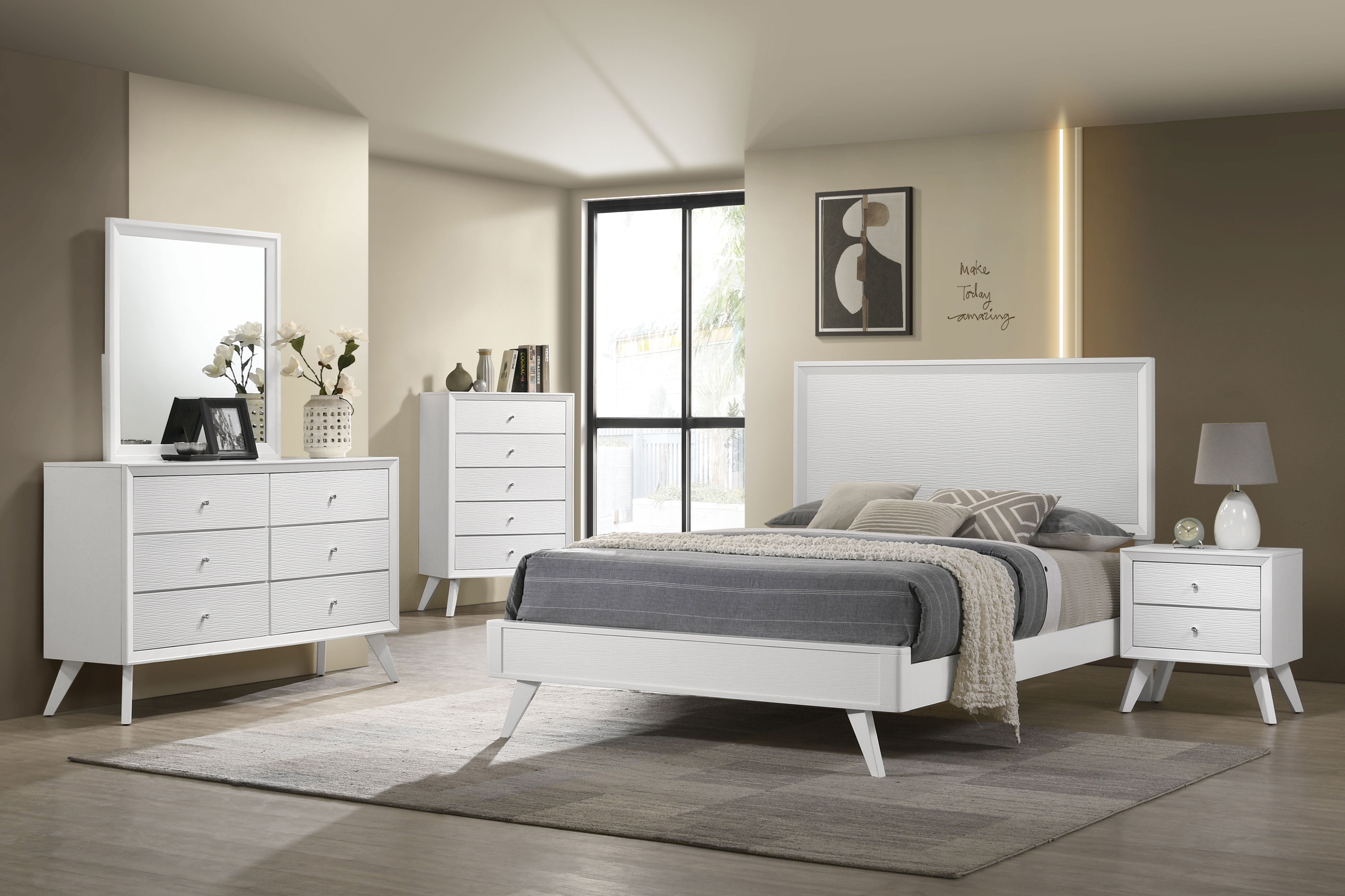 Janelle  Panel Bed White