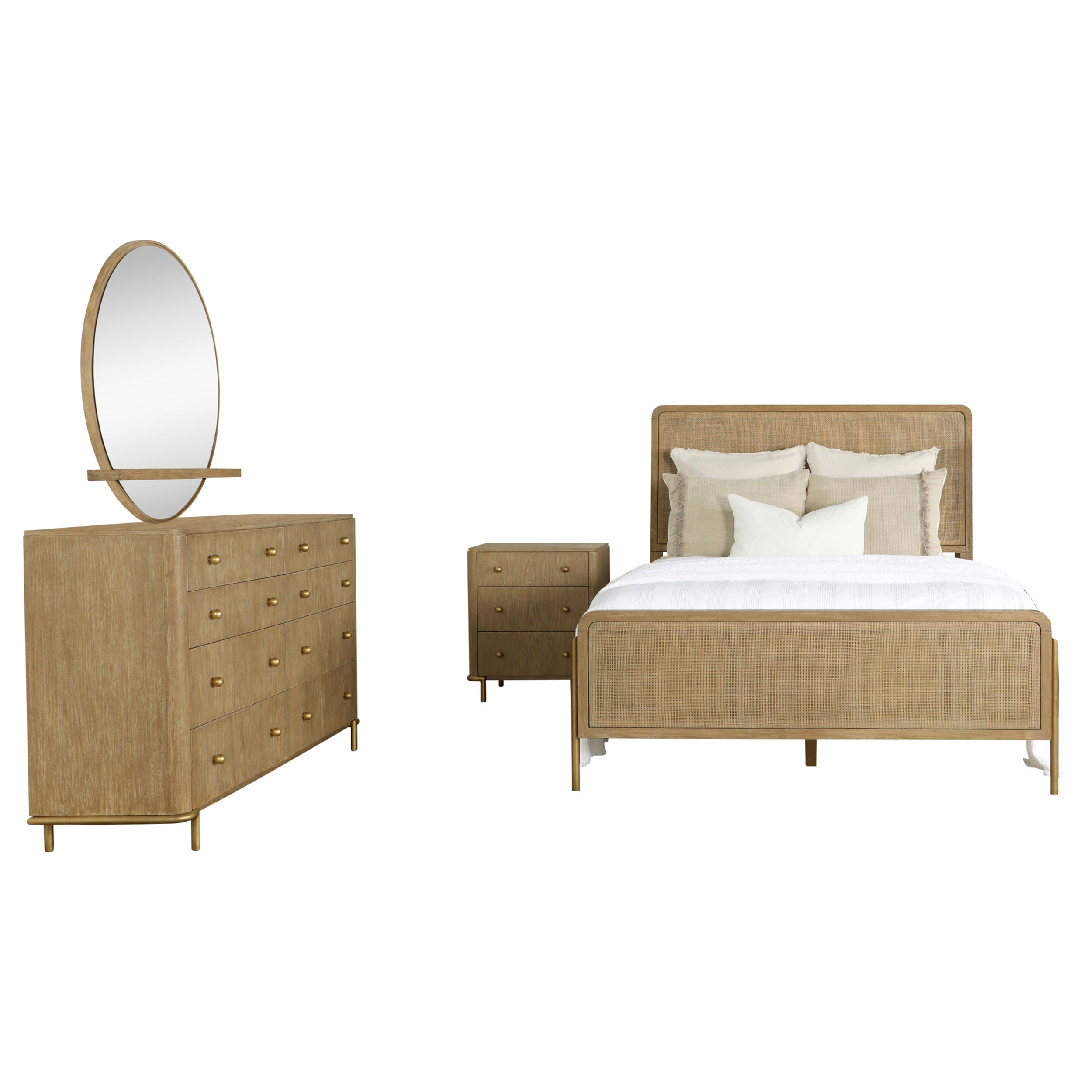 Arini  Upholstered  Bedroom Set Sand Wash