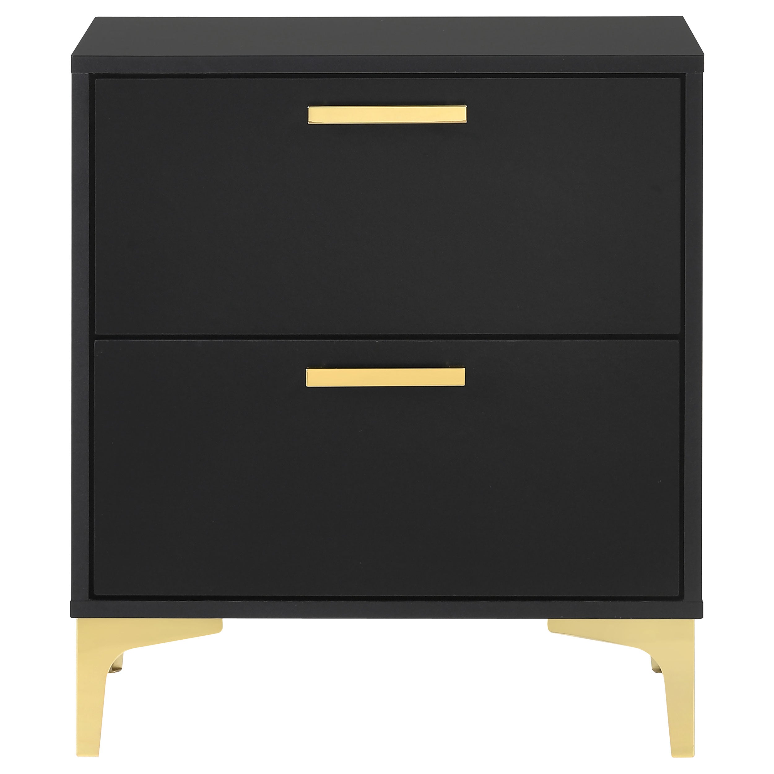 Kendall 2-drawer Nightstand Black and Gold