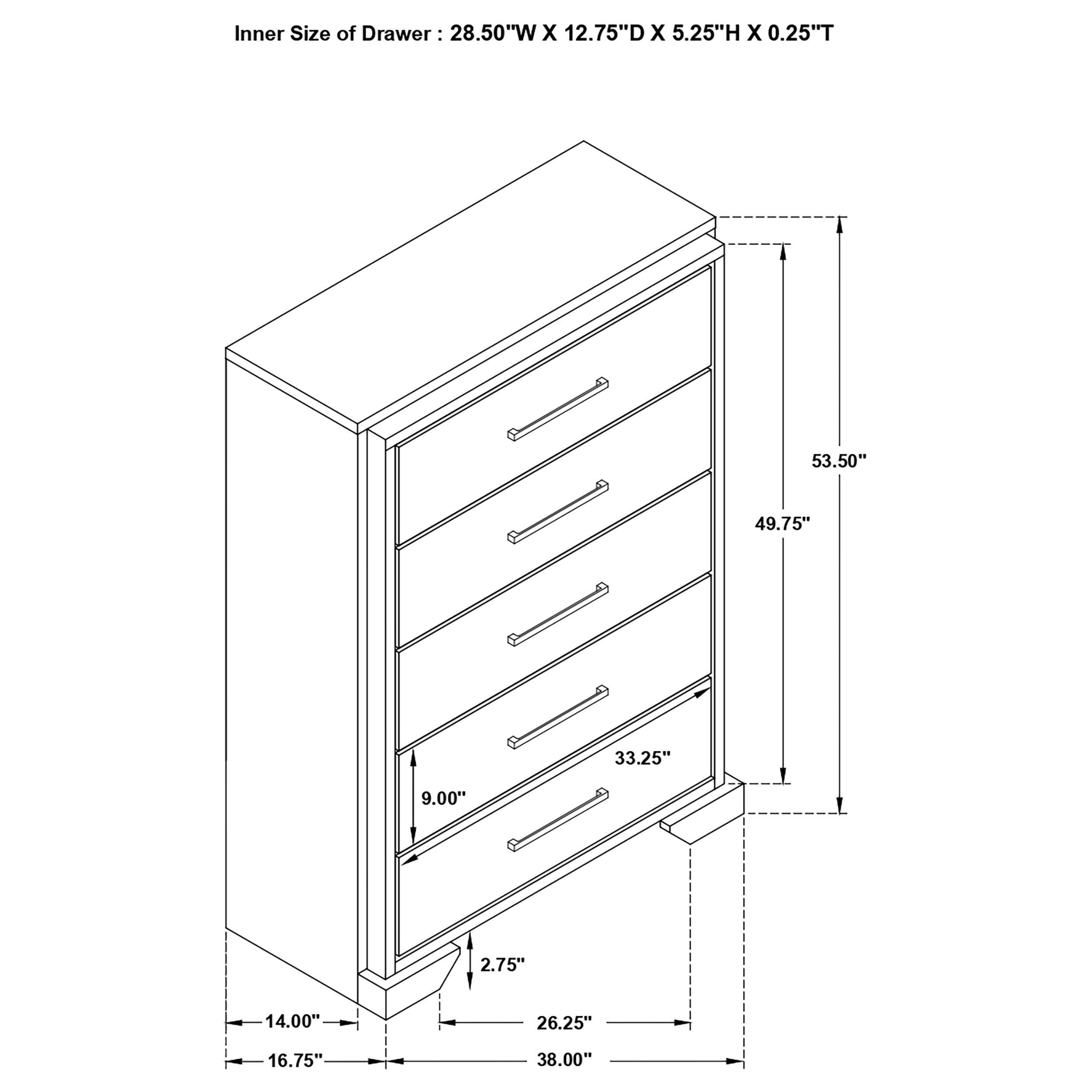 Baker 5-drawer Chest Brown and Light Taupe