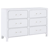 Anastasia 6-drawer Bedroom Dresser with Mirror Pearl White