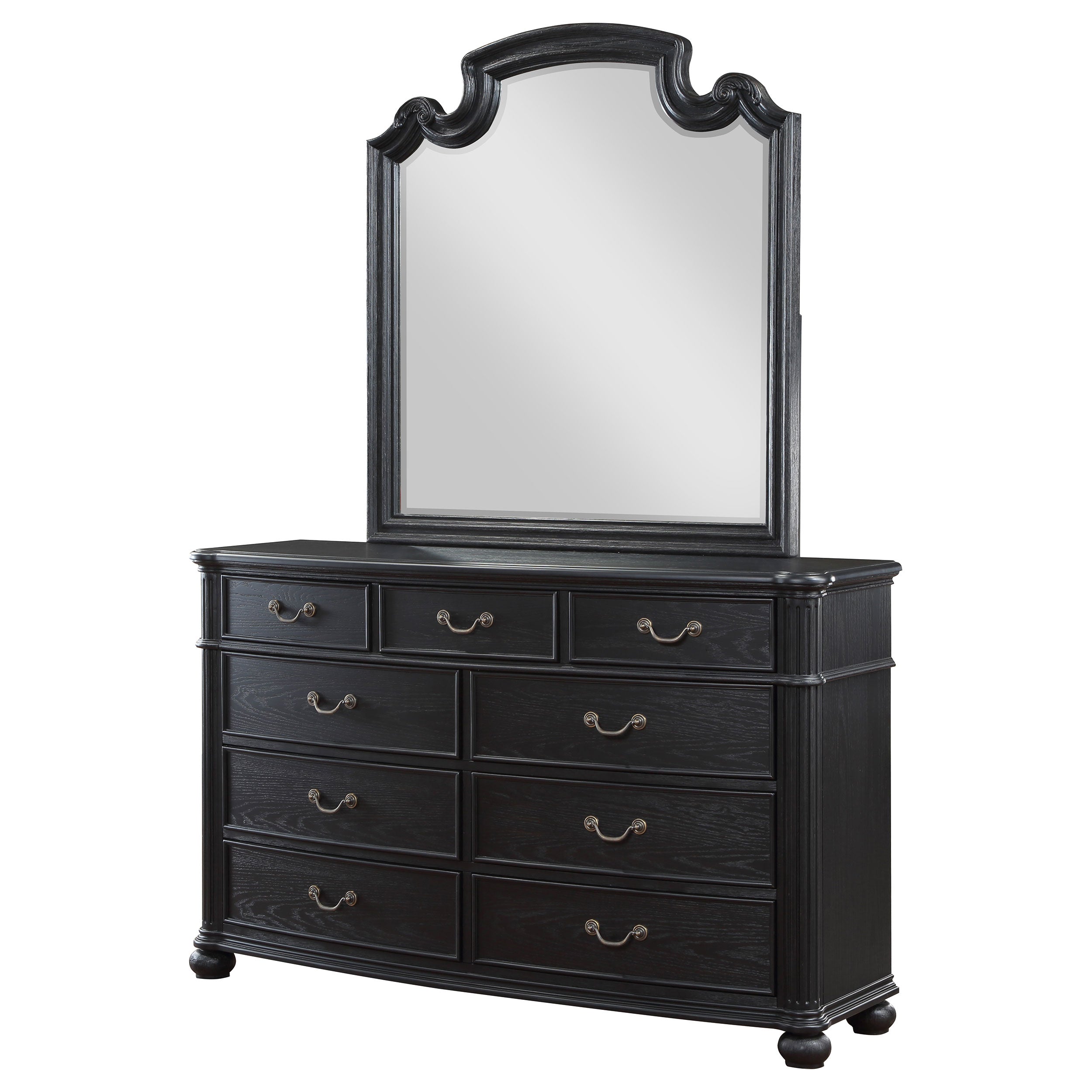 Celina 9-drawer Bedroom Dresser with Mirror Black