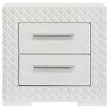 Ives 2-drawer Nightstand Bedside Table White High Gloss