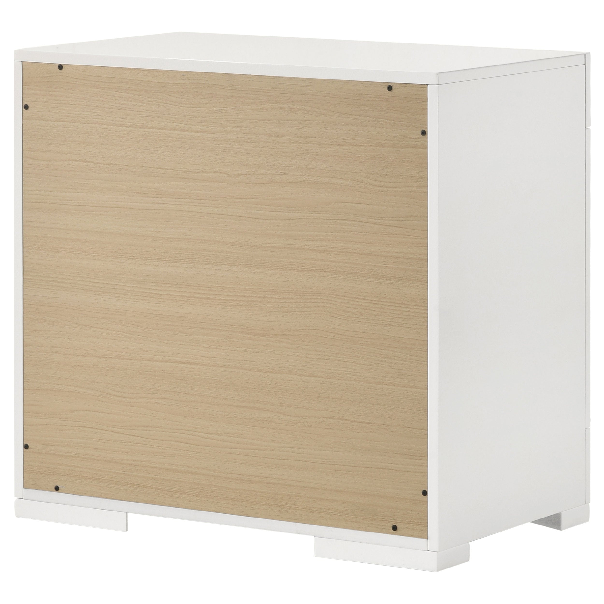 Ives 2-drawer Nightstand Bedside Table White High Gloss