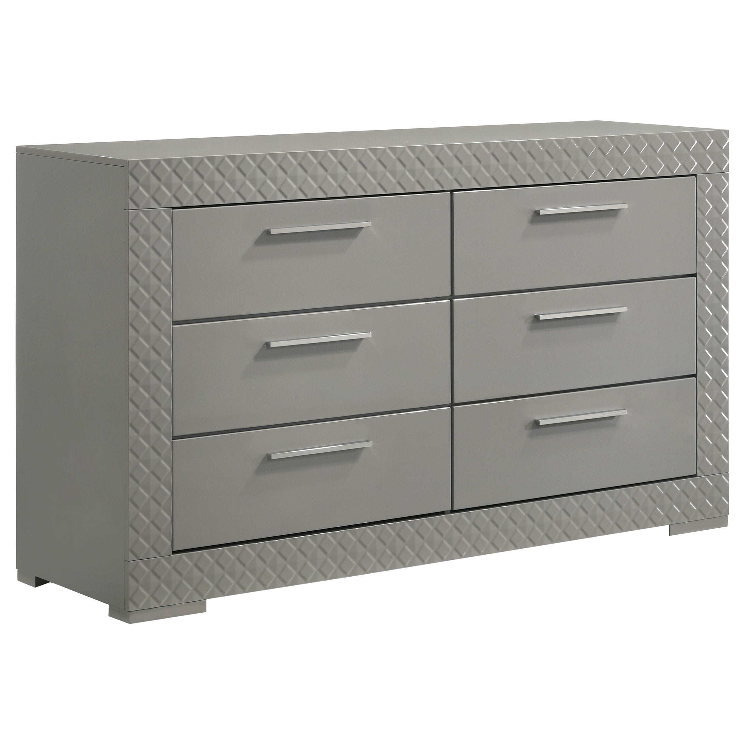 Ives   Bedroom Set Grey High Gloss