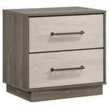 Fenwick 2-drawer Nightstand Bedside Table Grey Oak