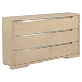 Ladera 6-drawer Bedroom Dresser and Mirror Light Elm