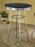 Theodore Round Bar Table Chrome and Glossy White