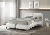 Jeremaine Upholstered Sleigh Bed White