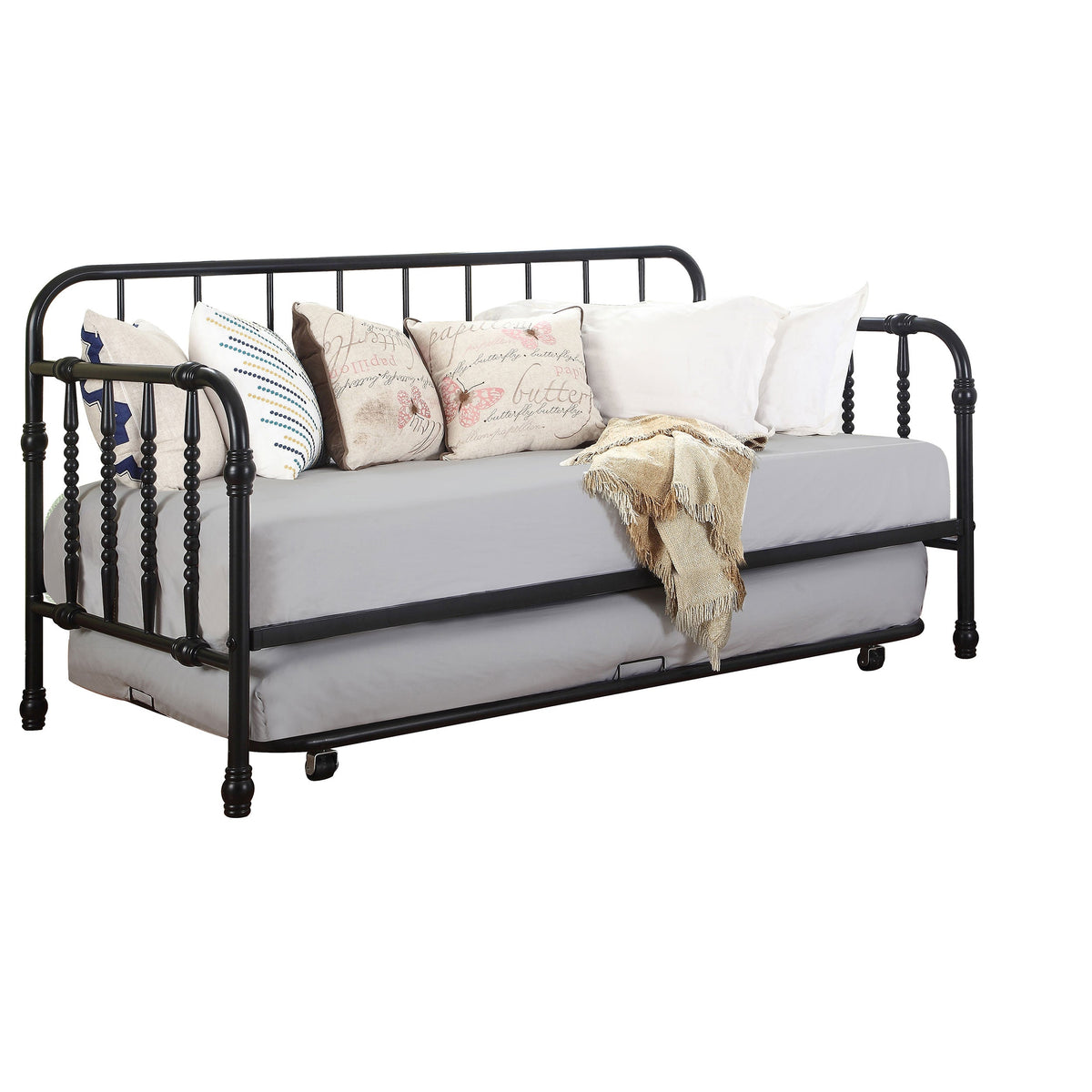 Marina Metal  Daybed with Trundle Black