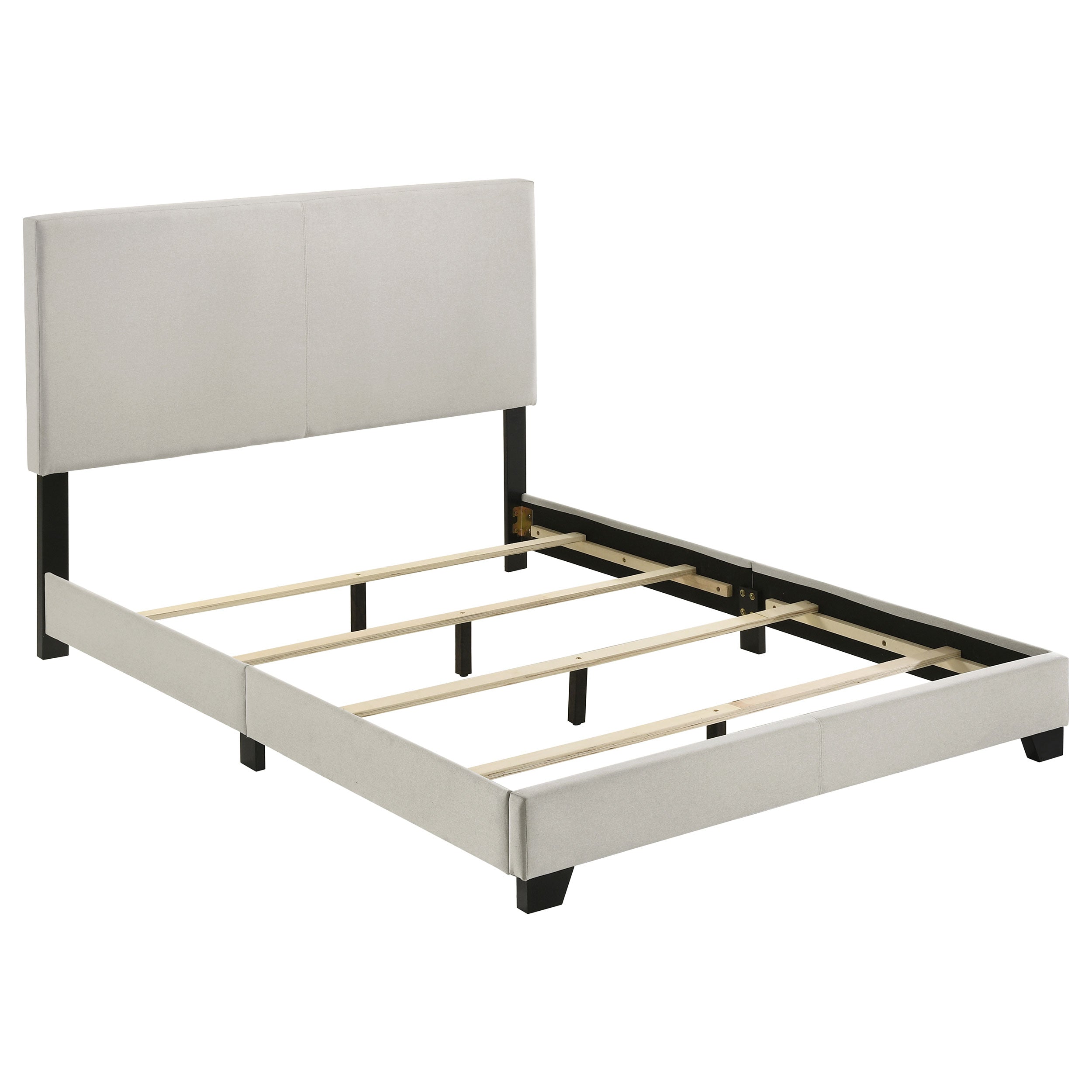 Dorian Fabric Upholstered  Panel Bed Cream