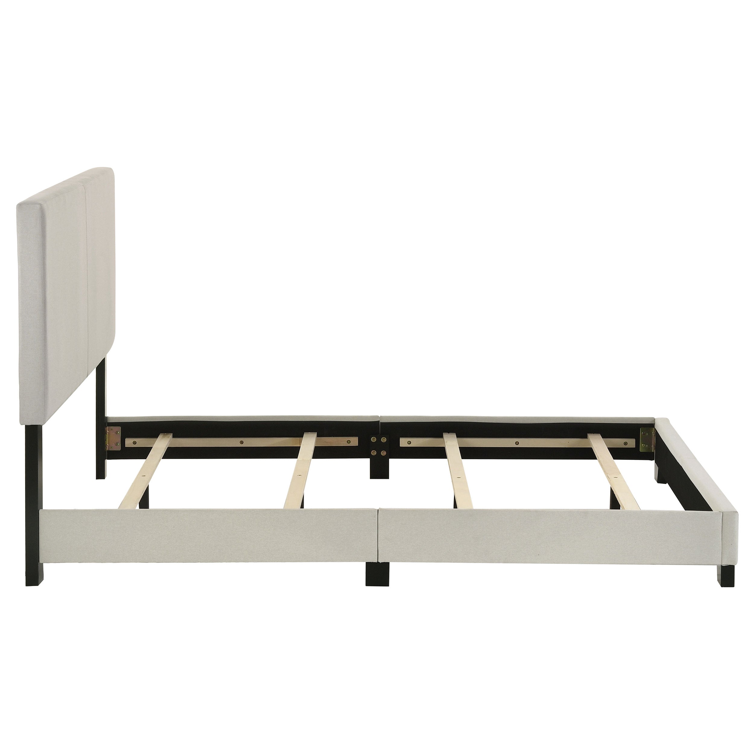 Dorian Fabric Upholstered  Panel Bed Cream