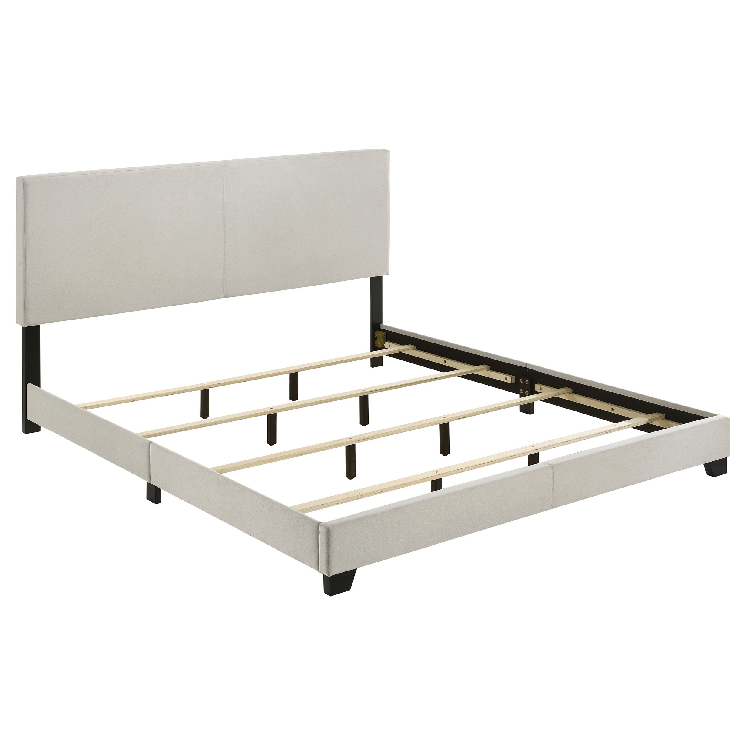 Dorian Fabric Upholstered  Panel Bed Cream