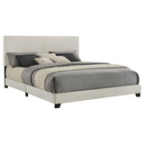Dorian Fabric Upholstered  Panel Bed Cream