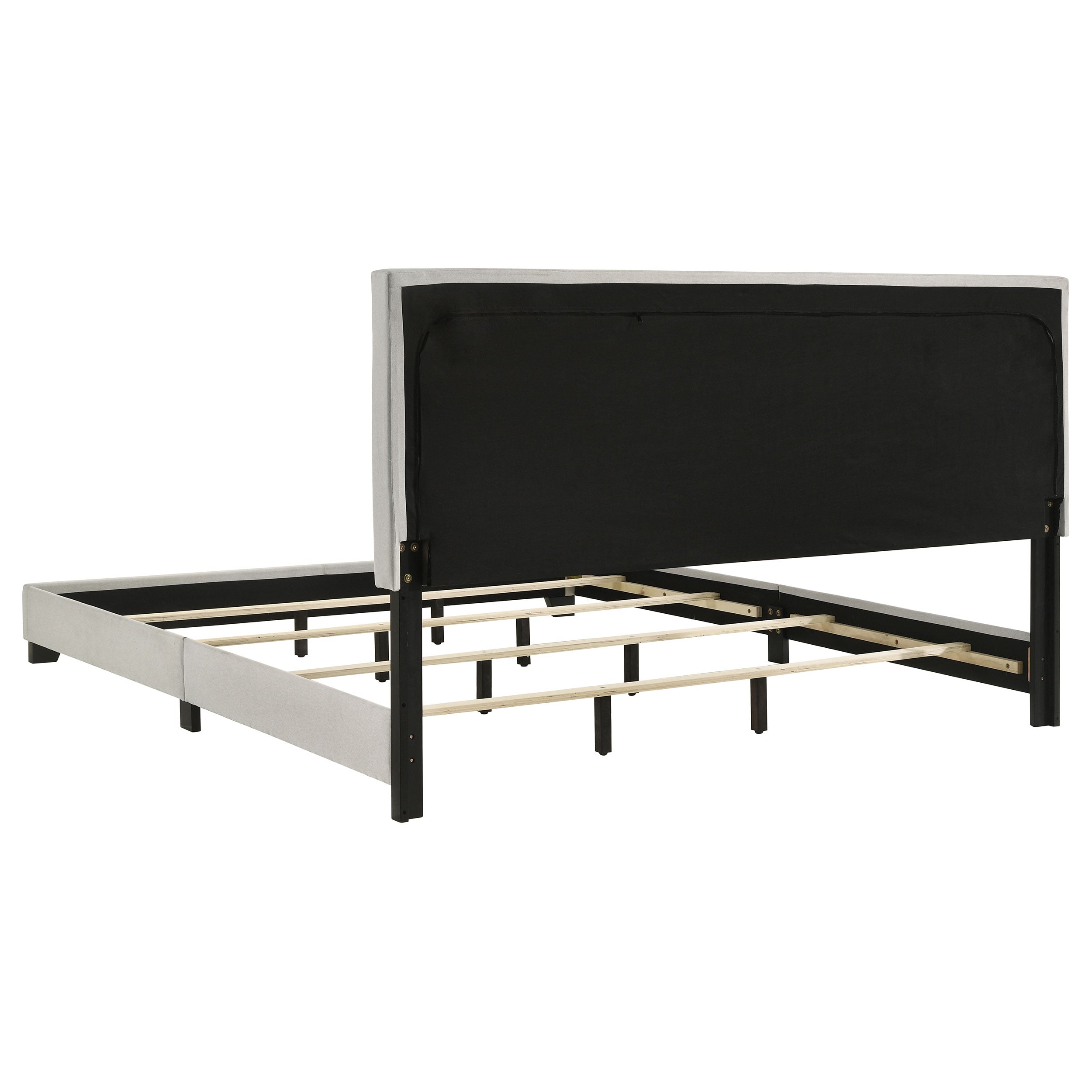 Dorian Fabric Upholstered  Panel Bed Cream