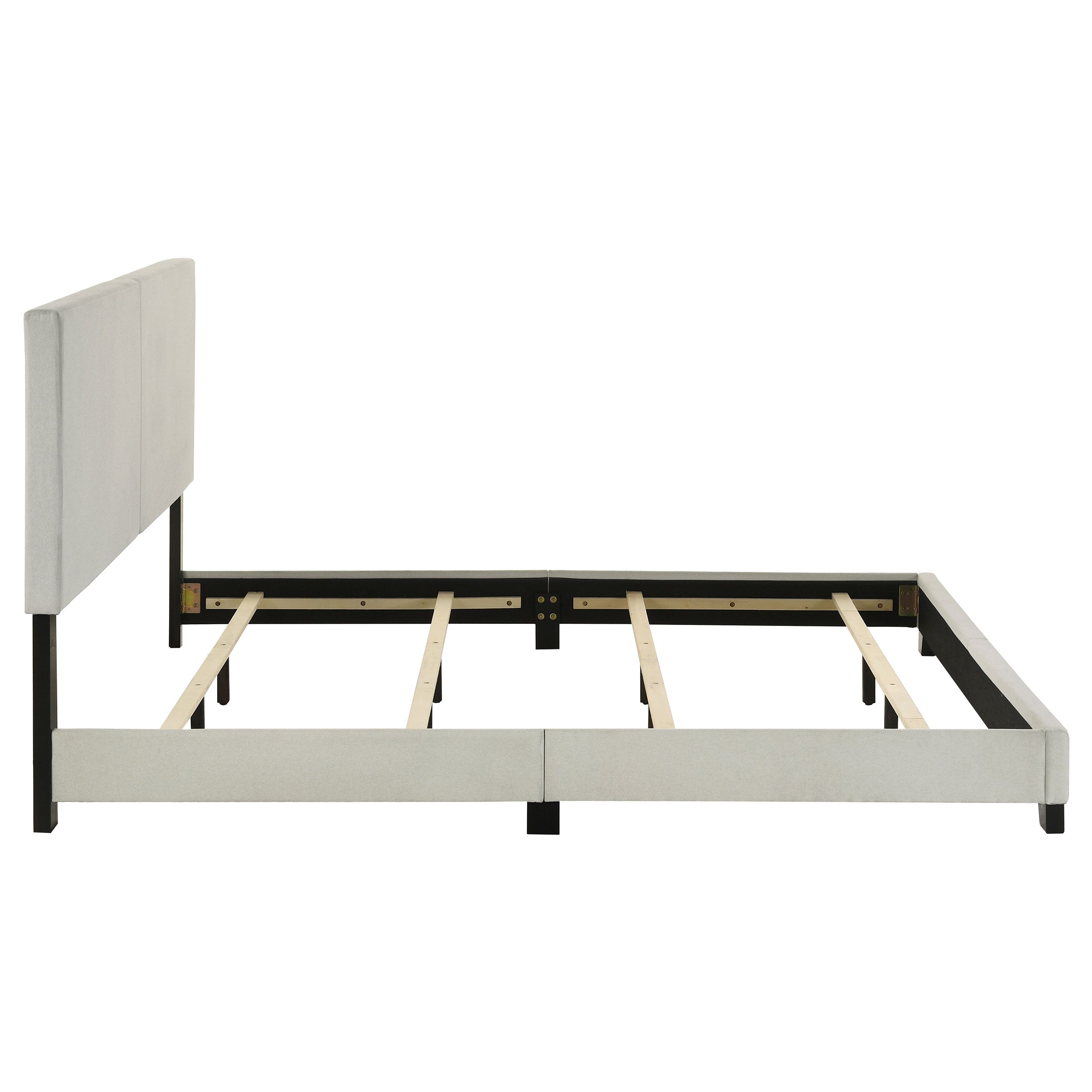 Dorian Fabric Upholstered  Panel Bed Cream