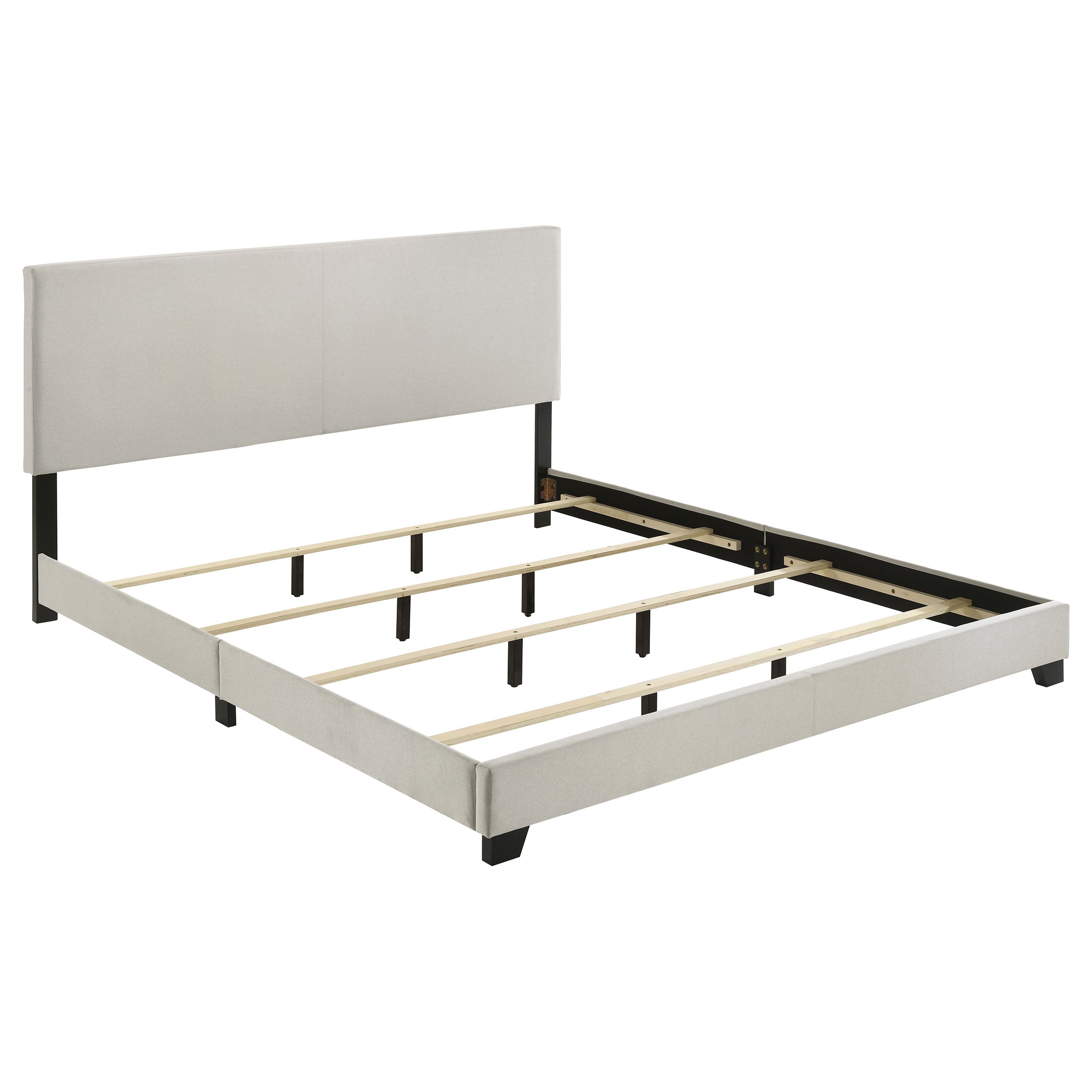 Dorian Fabric Upholstered  Panel Bed Cream