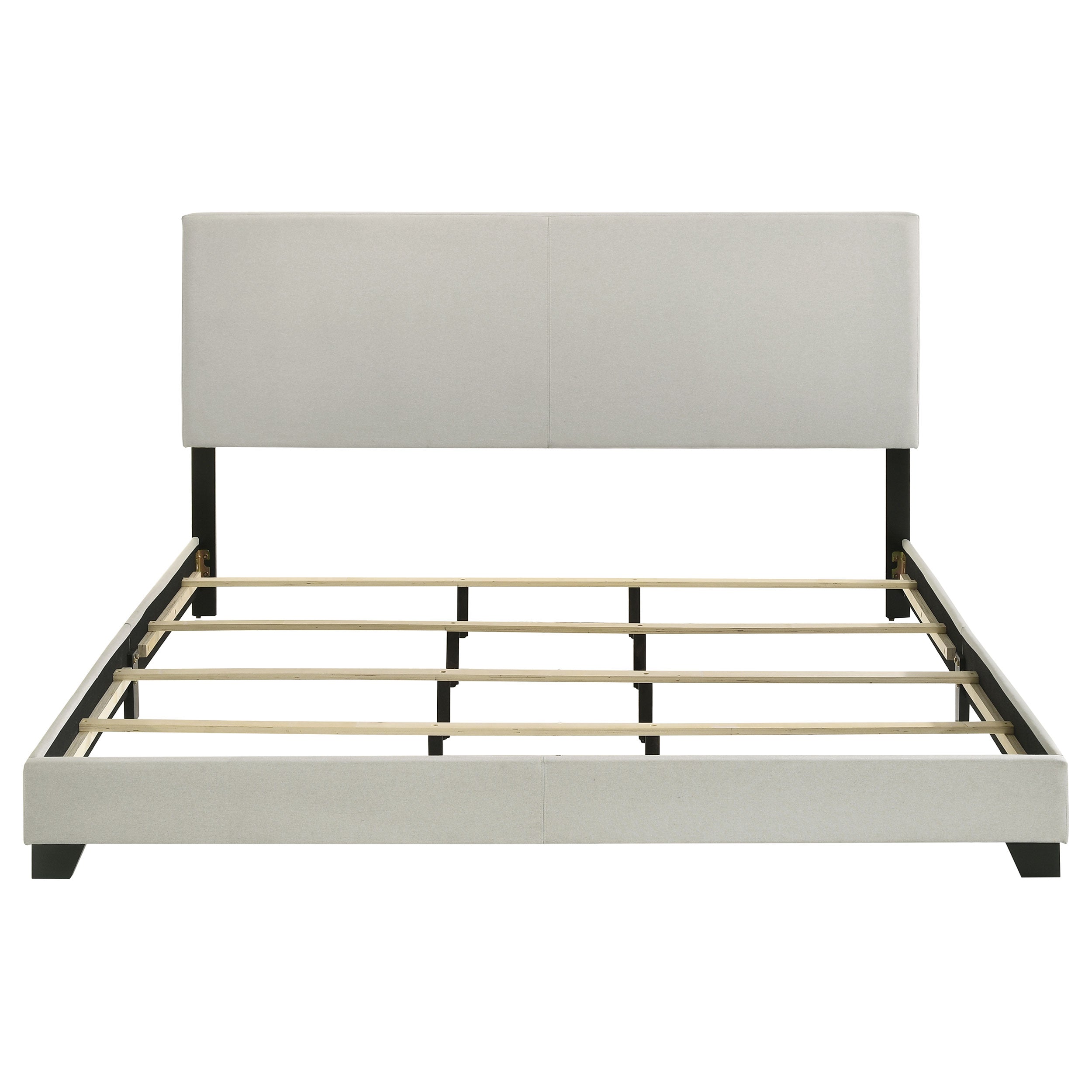 Dorian Fabric Upholstered  Panel Bed Cream