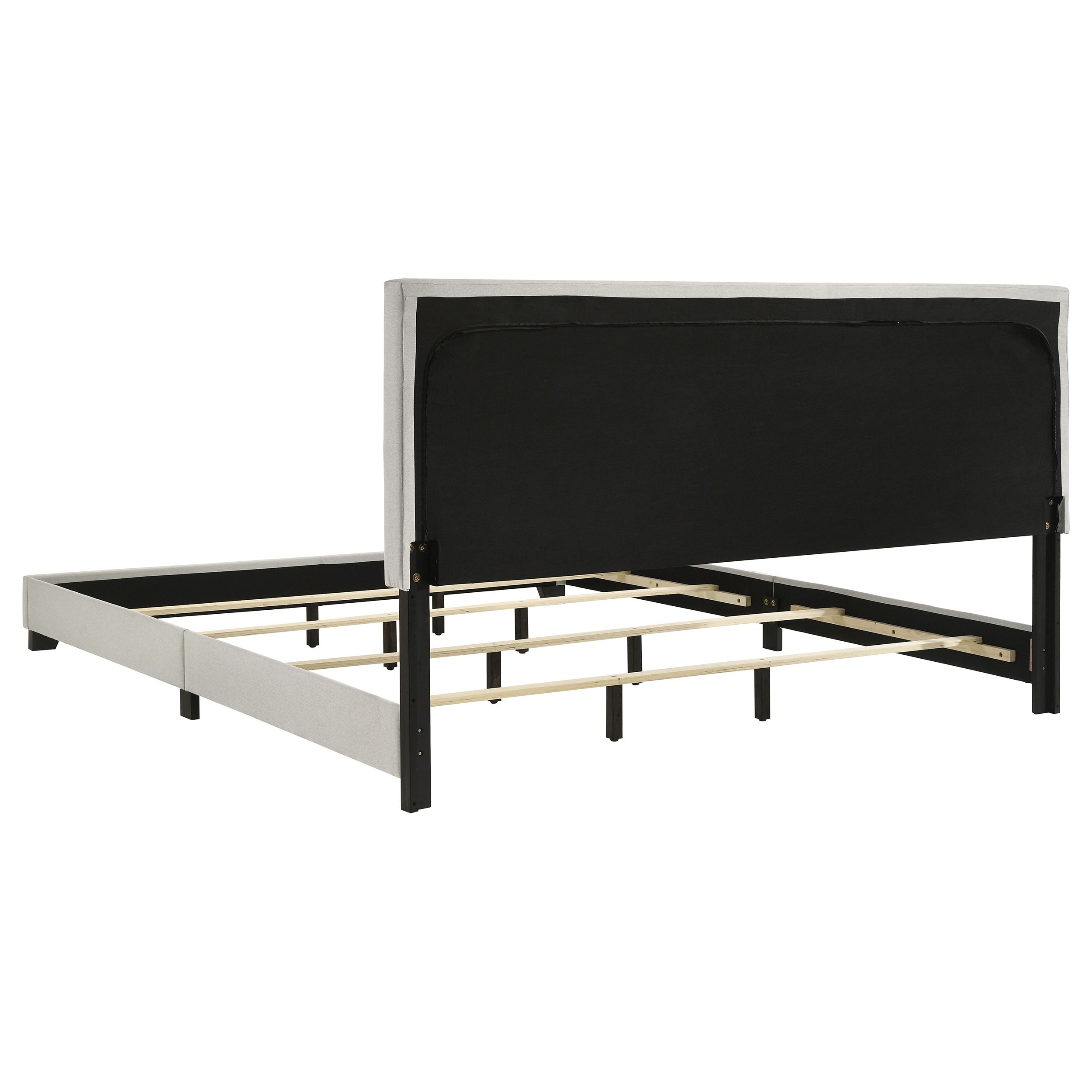 Dorian Fabric Upholstered  Panel Bed Cream