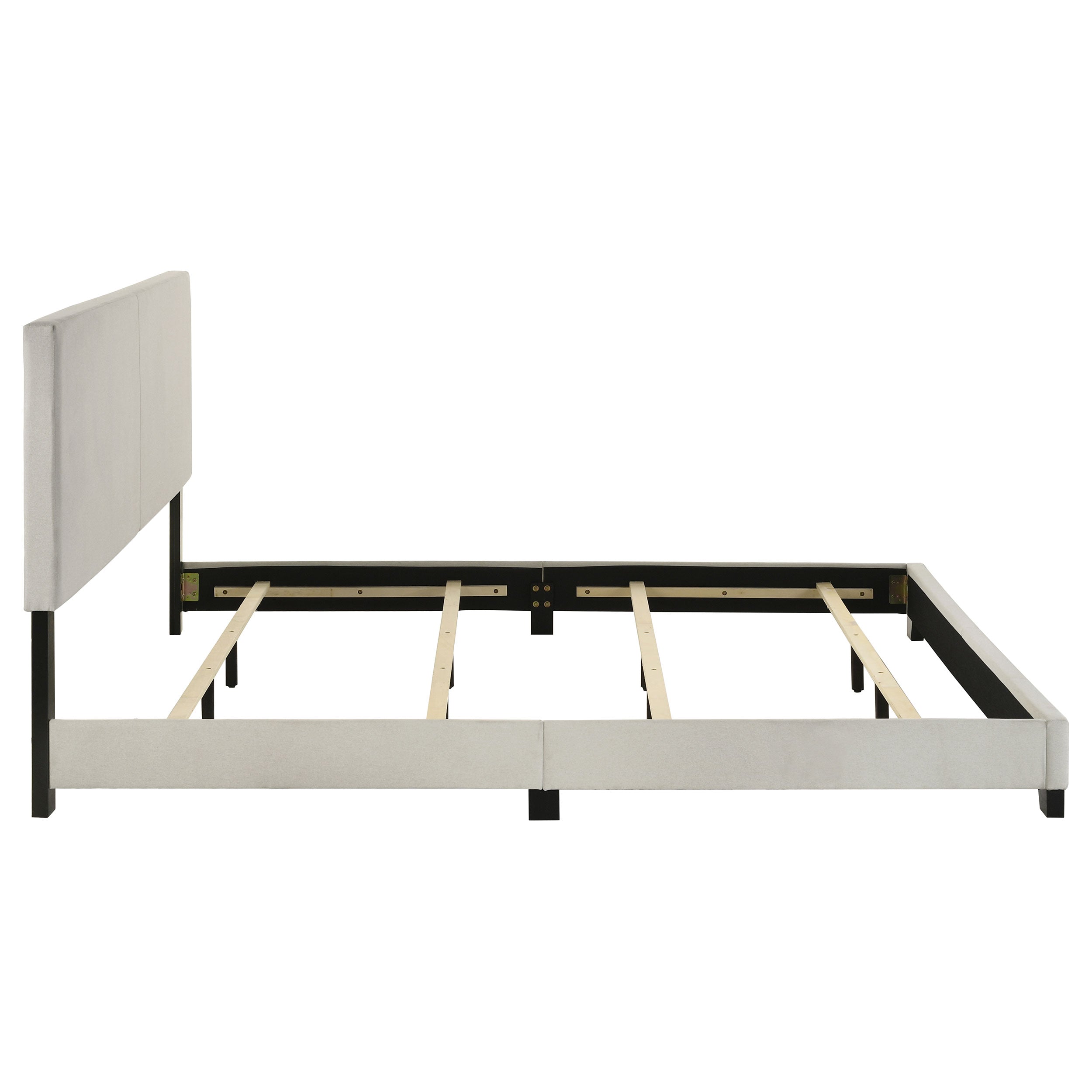 Dorian Fabric Upholstered  Panel Bed Cream
