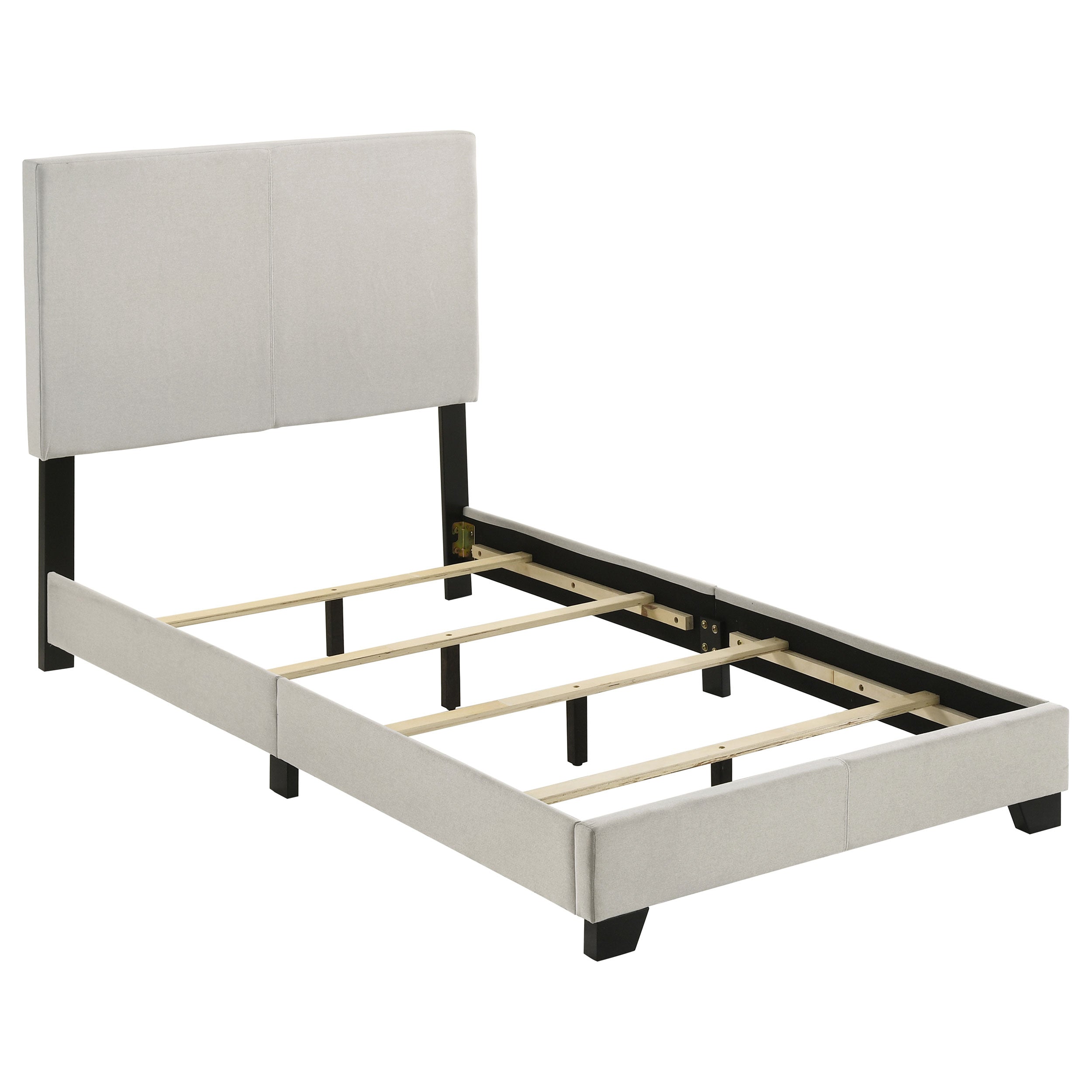 Dorian Fabric Upholstered  Panel Bed Cream