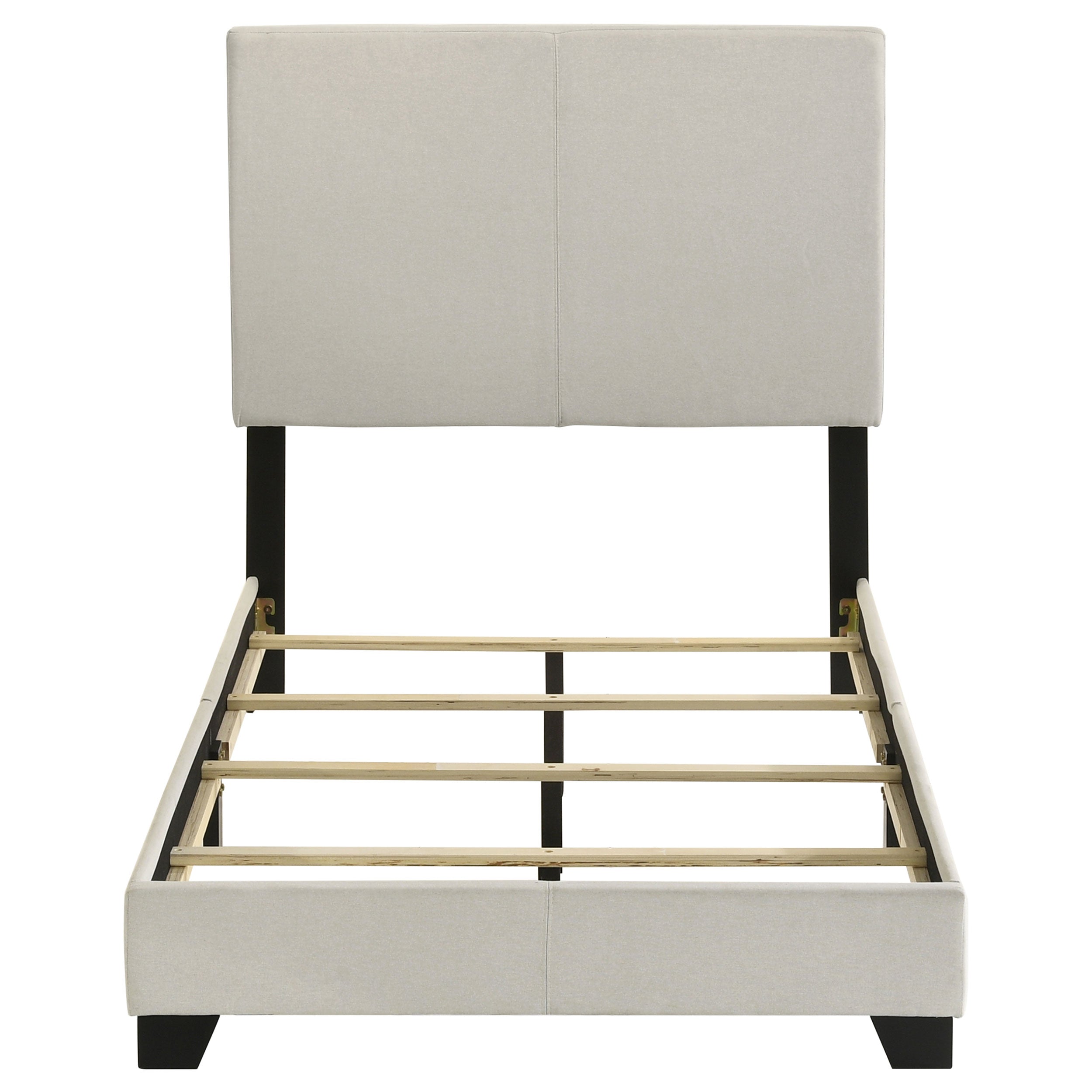 Dorian Fabric Upholstered  Panel Bed Cream