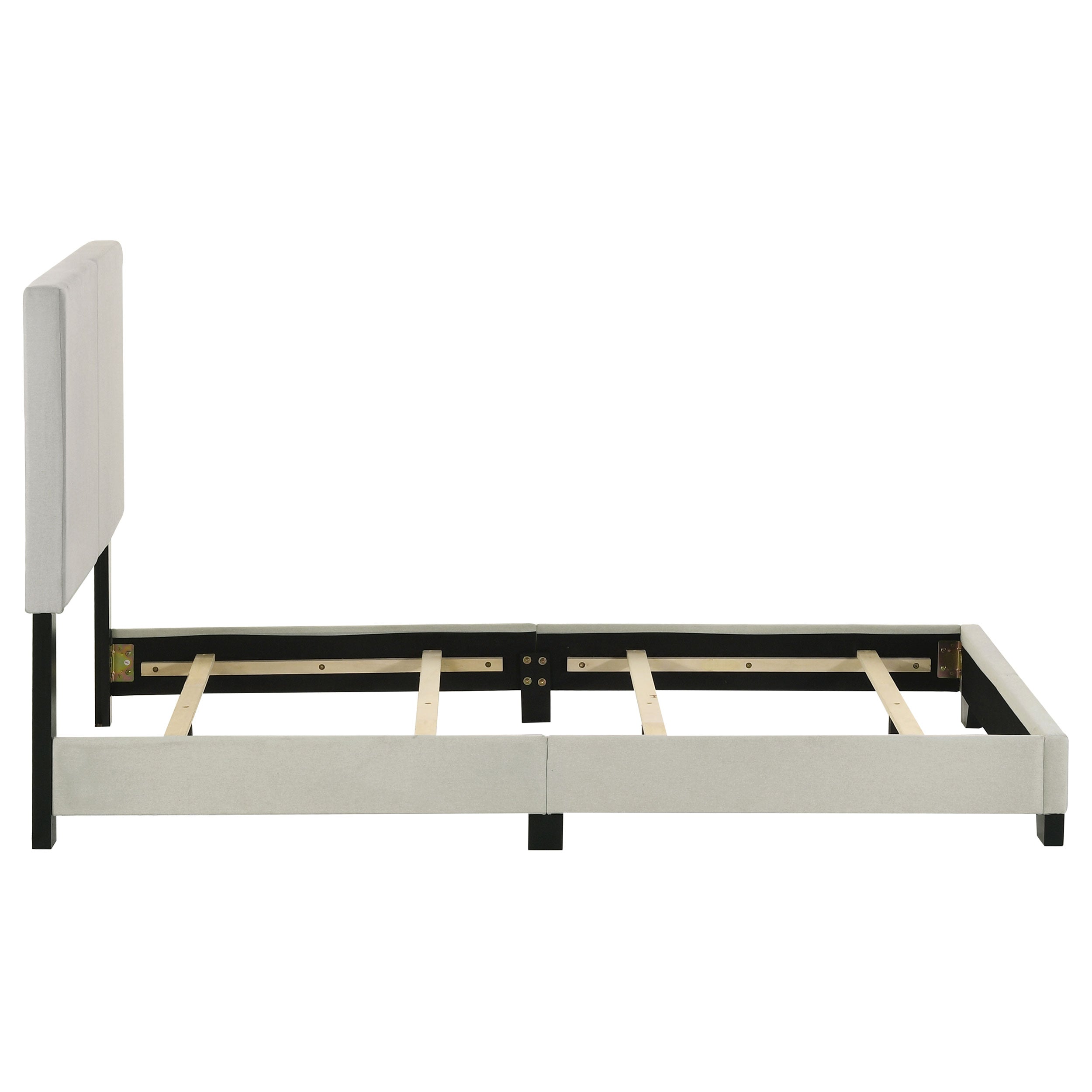 Dorian Fabric Upholstered  Panel Bed Cream