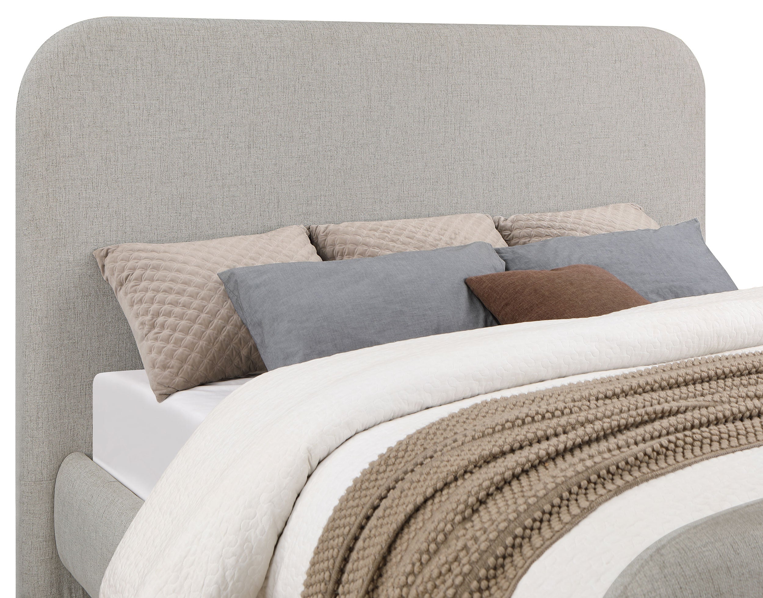 Wren Upholstered  Platform Bed Grey