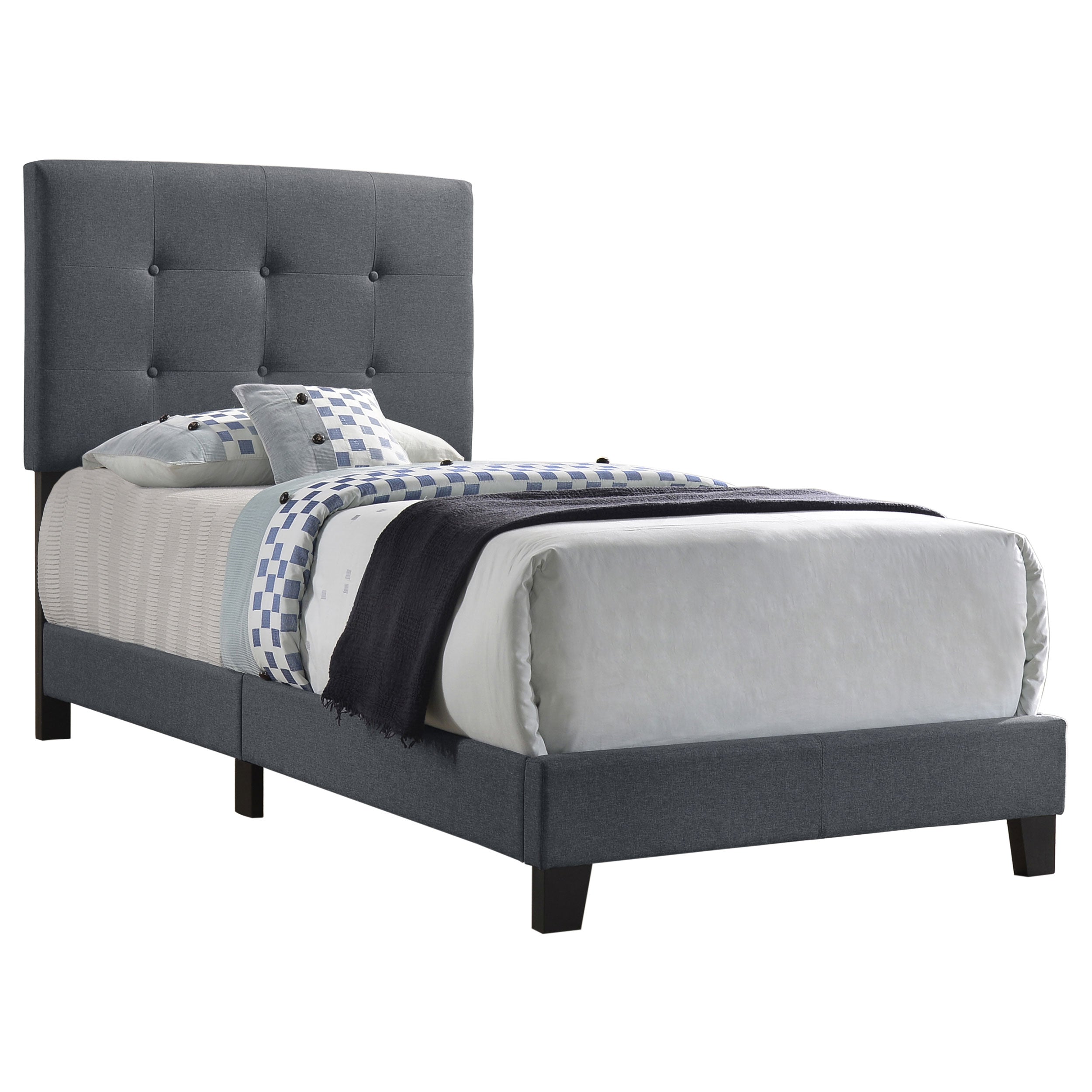 Mapes Tufted Upholstered  Bed Grey