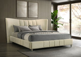 Evelyn Upholstered Panel Platform Bed Ivory