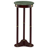 Edie Round Marble Top Accent Table Merlot