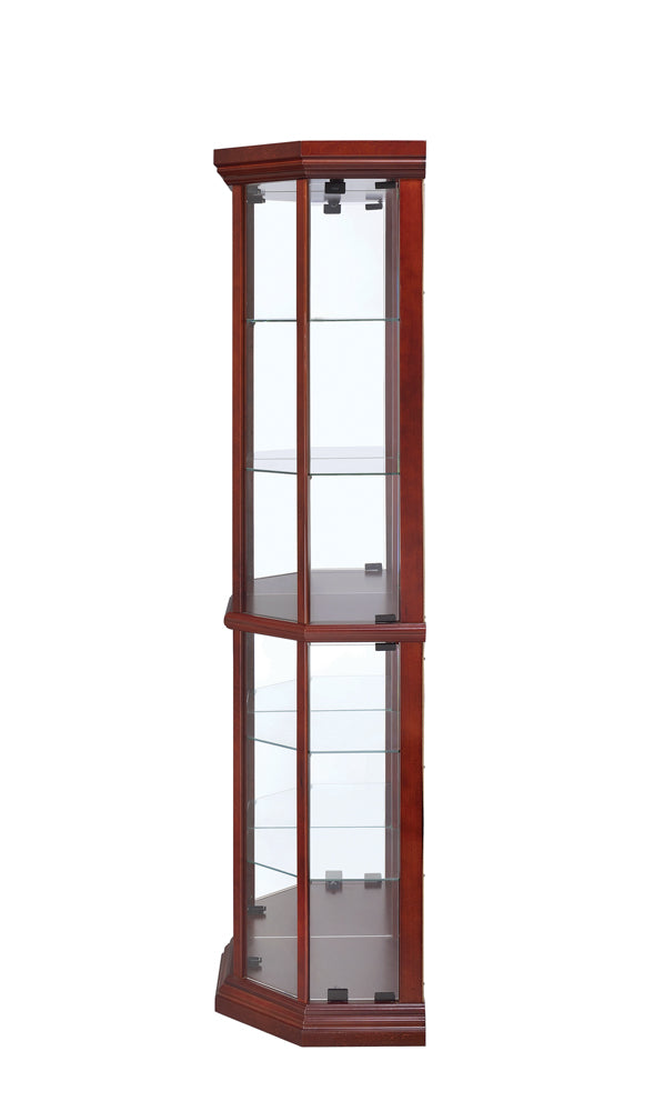 Appledale 6-shelf Corner Curio Cabinet Medium Brown