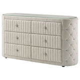 Sonya 6-drawer Upholstered Bedroom Dresser Ivory