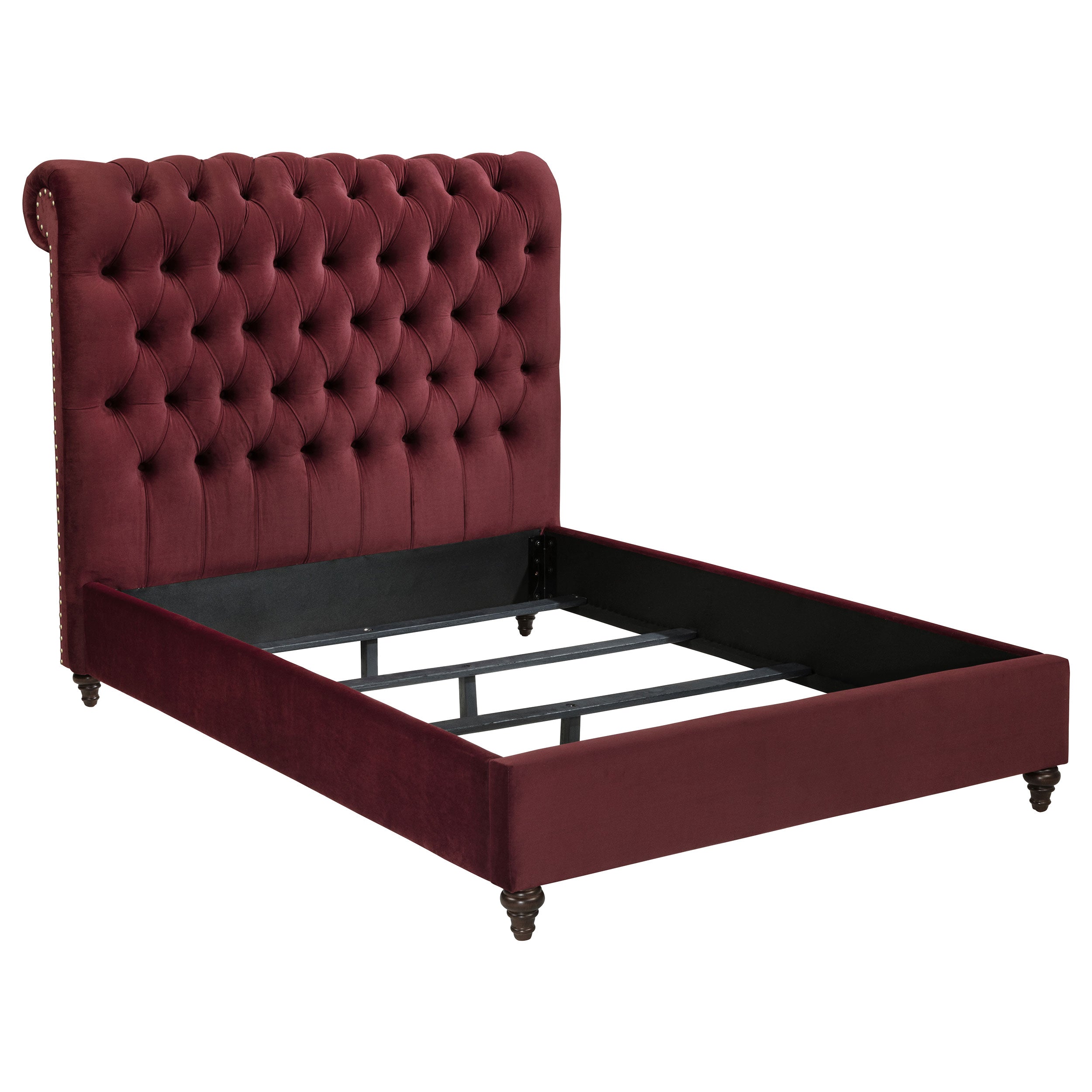 Devon  Bedroom Set Wine Red and Dark Oak