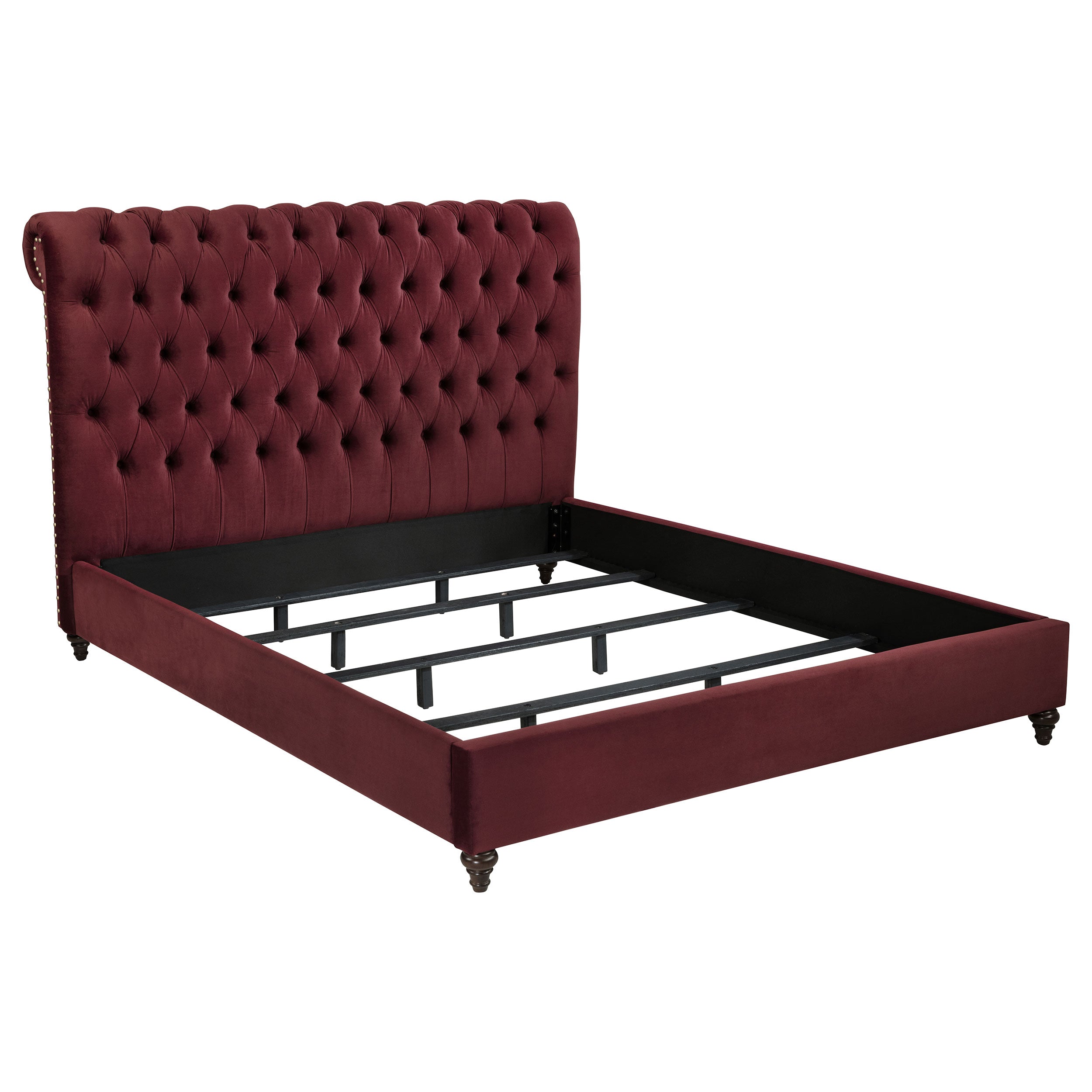 Devon  Bedroom Set Wine Red and Dark Oak