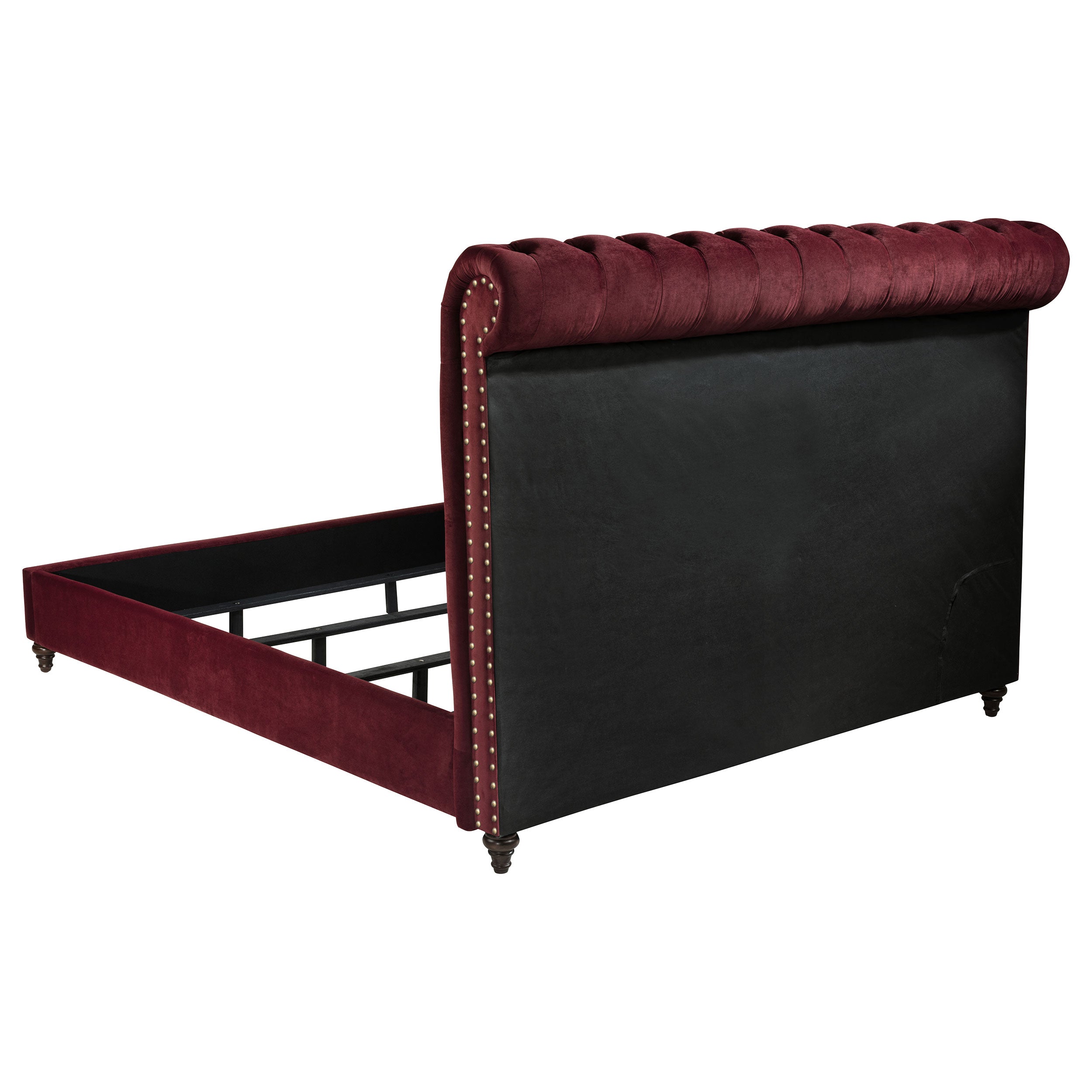 Devon  Bedroom Set Wine Red and Dark Oak
