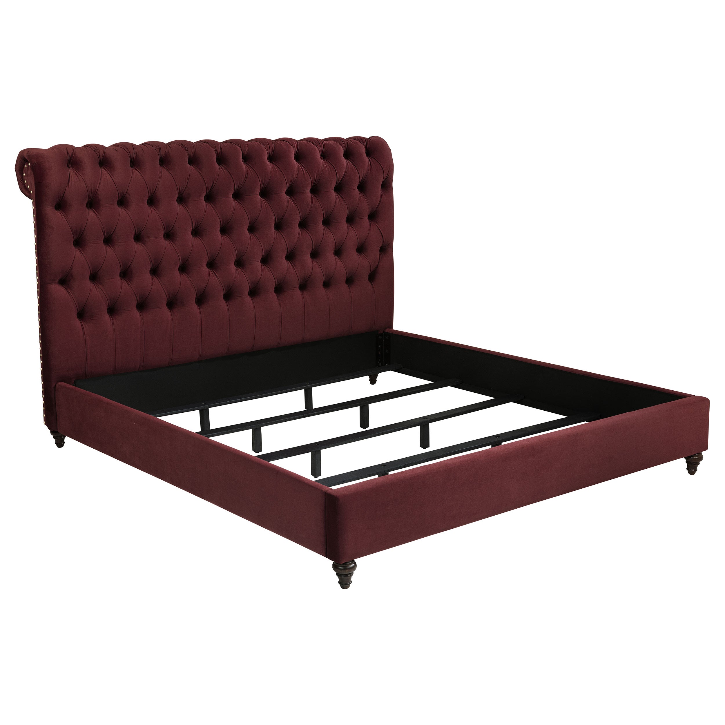 Devon  Bedroom Set Wine Red and Dark Oak