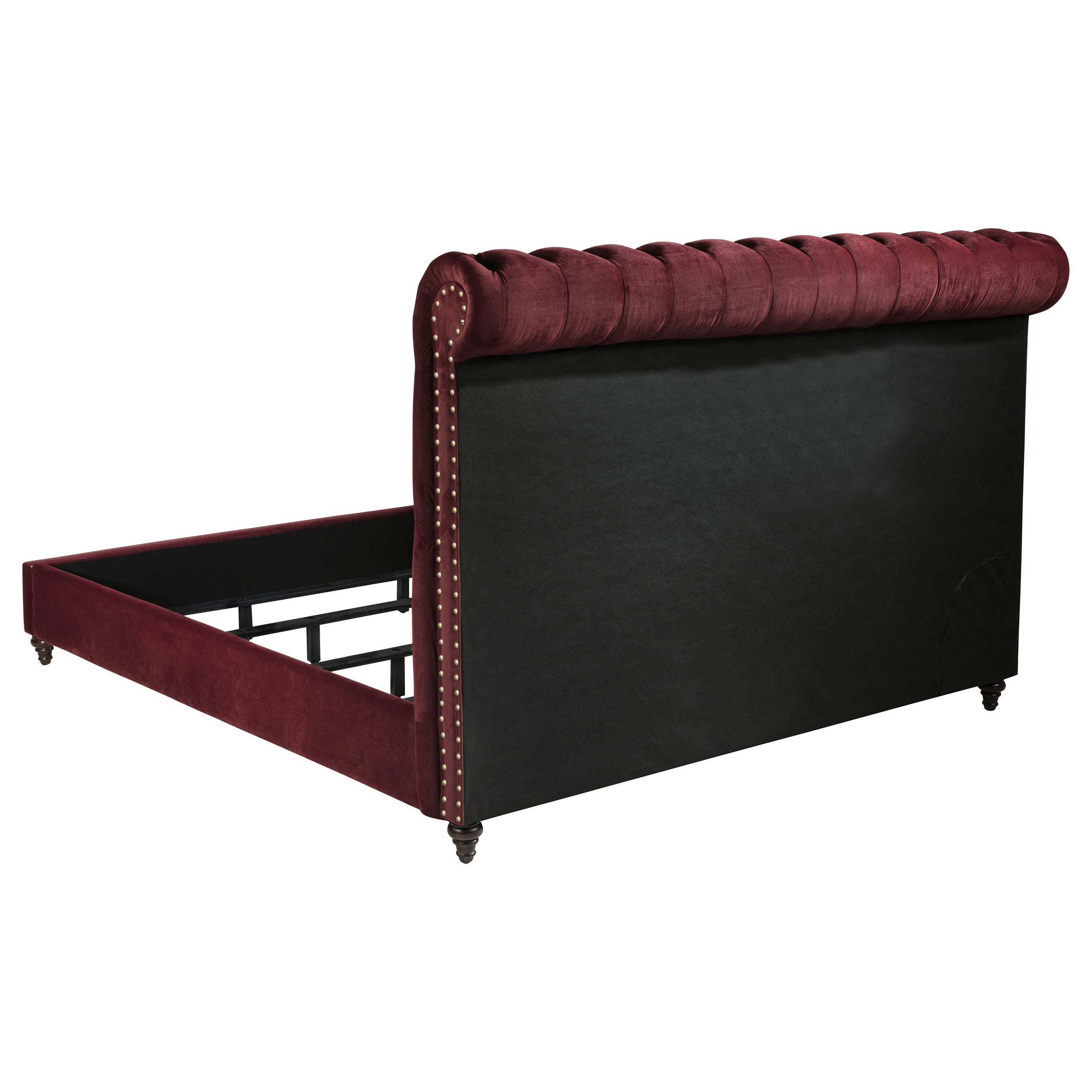 Devon  Bedroom Set Wine Red and Dark Oak