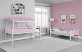 Alexia Twin over Twin Workstation Bunk Bed Pink and White