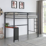 Fisher Twin Workstation Loft Bed Gunmetal