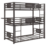 Rogen Twin Triple Bunk Bed Dark Bronze