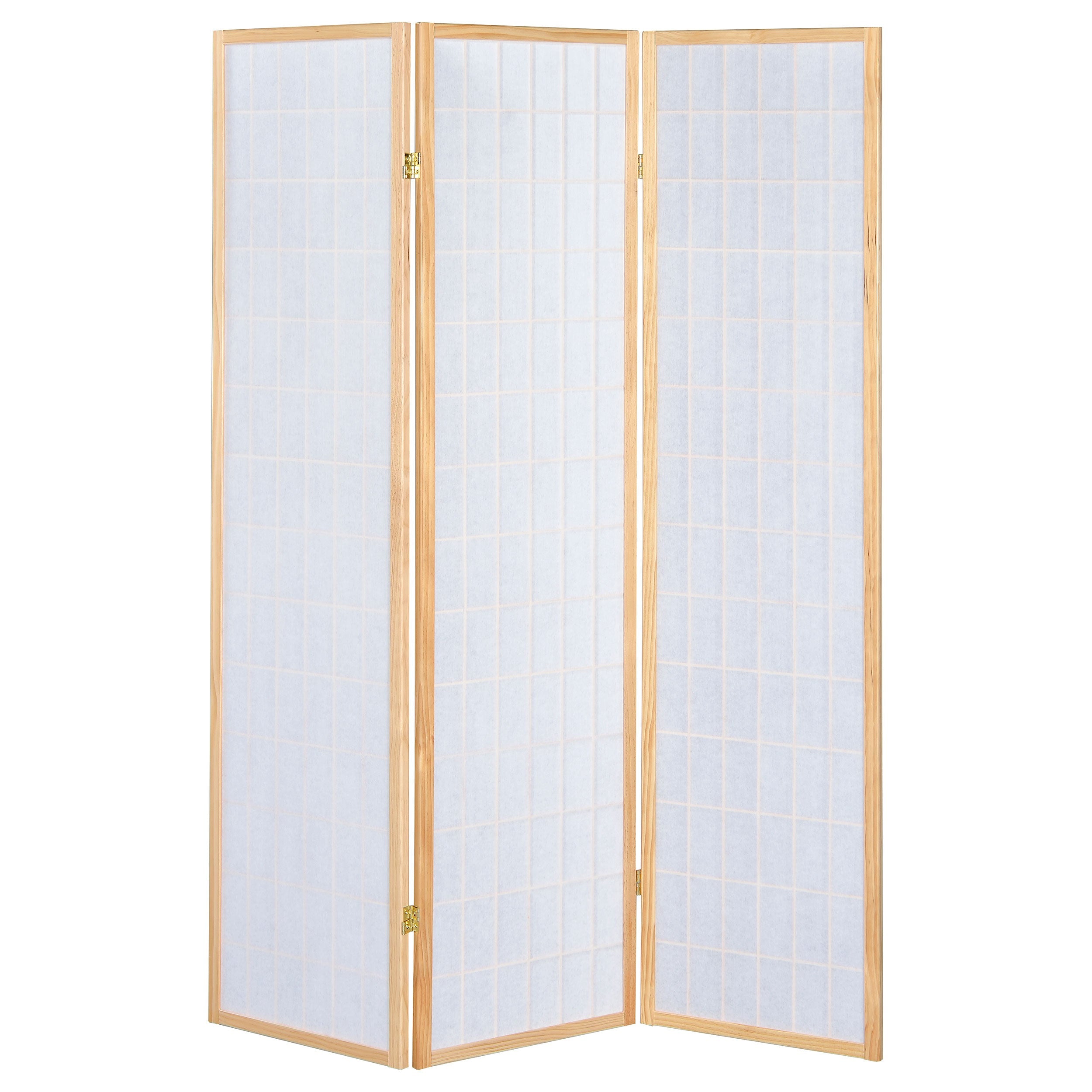 Carrie 3-panel Folding Screen Natural and White