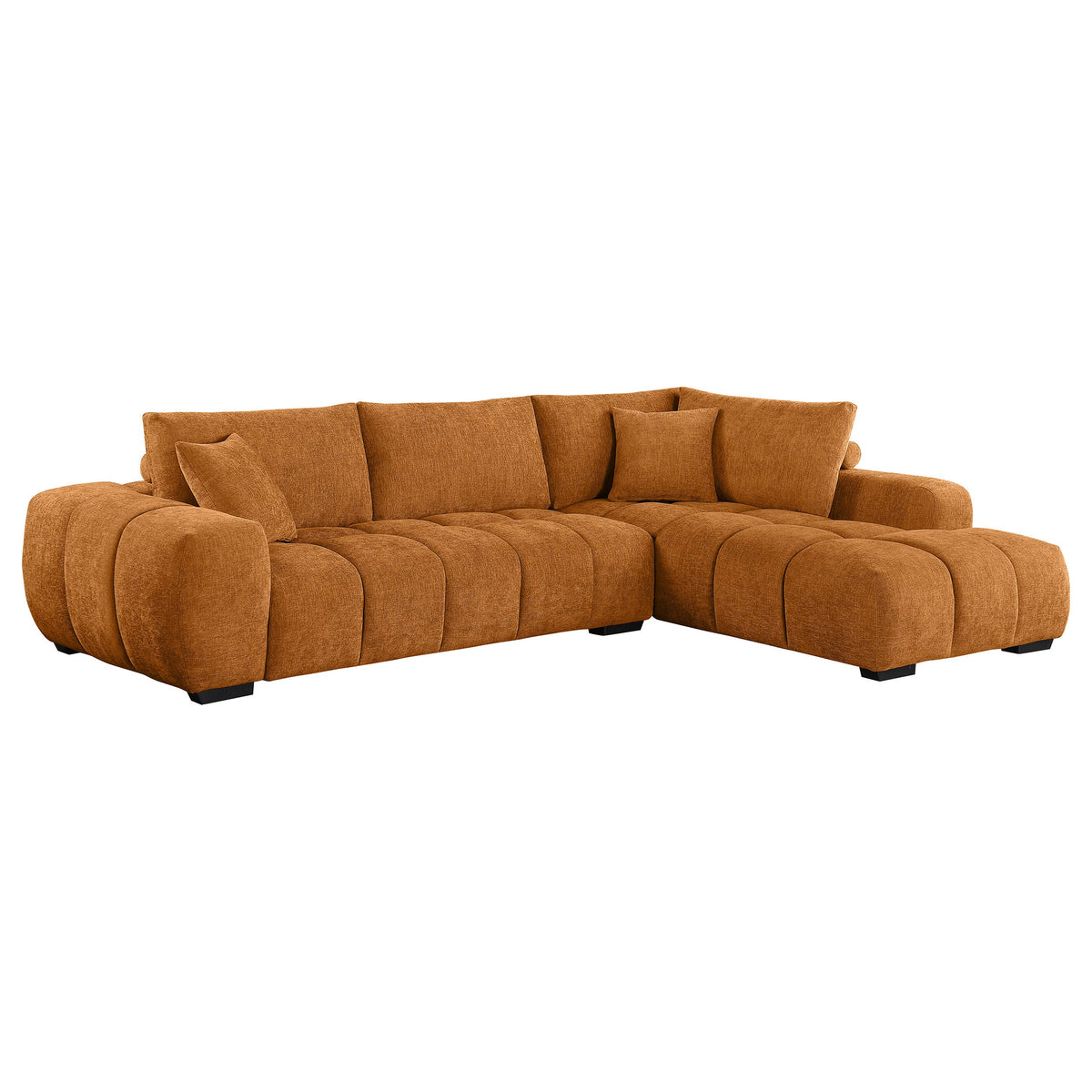 Camacho Upholstered Chaise Sectional Sofa Amber